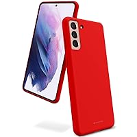 GOOSPERY Liquid Silicone Case for Galaxy S21 Plus (6.7 inches) Silky-Soft Touch Full Body Protection Shockproof Cover Case with Soft Microfiber Lining - Red