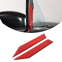 Soft Red Carbon Fiber 3D Sticker Car Inner Front Window Divide Molding Trims Strip,for Mazda MX-5 Miata ND Roadster 2016-2023,Front Triangle Window Divide Pillar Protect Decorative Strip