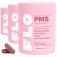 FLO PMS Vitamins for Women, 30 Servings (Pack of 3) - Proactive PMS Relief - Targets Hormonal Breakouts, Bloating, Cramps, & Mood Swings with Chasteberry, Vitamin B6, & Lemon Balm