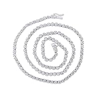 10K White Gold Mens Diamond 20-inch Stylish Link Chain Necklace 9 Ctw.