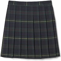 French Toast Girls Plus Size Plaid Pleated Skirt, Green Plaid, 14.5