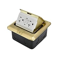 Pop-Up Floor Receptacle with 20 Amp Stainless Steel- GFCI Tamper Resistant Receptacle- Waterproof and Tamper Proof Receptacle - for Home Kitchen.