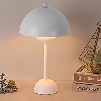 COSYLUX Modern Small Table Lamp for Bedroom, Cute Dome Shade Reflecting Light Reading Lamp for Living Room, Kid's Room, Study, Office, Beside Bedside Nightstand Desk Lamp(White)