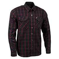 Milwaukee Leather MNG11665 Men's Black and Red Long Sleeve Cotton Flannel Shirt - X-Large