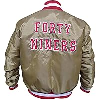 Men/Women Four-T-9 Satin Varsity Bomber Jacket For Men’s – Unisex Football Team Golden Letterman Varsity Jacket