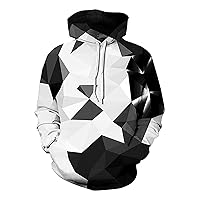 Unisex Graphic Hoodies for Men Funny 3D Novelty Pullover Sweatshirt Xmas Teen Boy Gifts Ideas Black White Galaxy Hoodie
