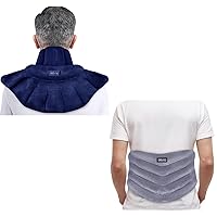 REVIX Microwavable Heating Pad for Back to Alleviate Pain, Extra Large Microwave Heated Pack, and Weighted Neck Warmer with Moist Heat, Microwavable Heated Neck Wrap, Unscented
