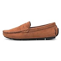 Men's Leisure Loafer Lace Up PU Leather Round Toe Tassel Boat Stretch Shoe Block Heel Solid Color