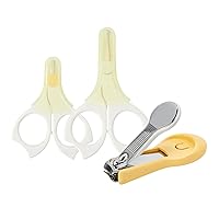 Pigeon Baby Nail Scissors Set(3 Baby Nail Care Scissors), for 0+ Months & 3+ Months & 9+ Months, Made in Japan