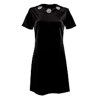 MICHAEL Michael Kors Womens Velvet Rhinestone Mini Dress Black M