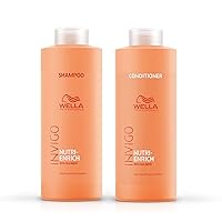 Wella Professionals Invigo Nutri-Enrich Shampoo & Conditioner Set, Deep Moisturizing, For Dry & Damaged Hair, Liter Sizes