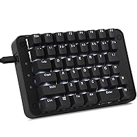 Koolertron Gateron Red Switches Programmable Gaming Keypad, Mechanical Gaming Keyboard with 43 Programmable Keys, Single-Handed Keypad Macro Setting (Gateron Red Switche)