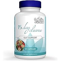 15 Day Cleanse - Gut and Colon Support | Advanced Gut Cleanse Detox with Senna, Cascara Sagrada & Psyllium Husk | Made in USA | 30 Capsules