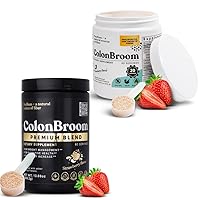 ColonBroom Bundle of 2 - Premium & Strawberry Flavor Psyllium Husk Powder & Colon Cleanser, Fiber Supplement Powder, Colon Broom Drink, Detox Colon Cleanse, Gut Health, Anti Bloat