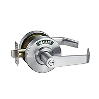 Commercial Bathroom Door Lock - Heavy Duty Privacy Door Handle with Occupied Sign, Left Right Reversible ANSI Grade-2 for Restroom Restaurants Hospitals Offices (Satin Chrome)