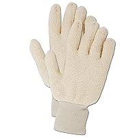MAGID PT946RJCOT Terry Master Jumbo Standard Weight Terrycloth Gloves, Men's (Fits), Natural, Jumbo (Fits XL) (Pack of 12)