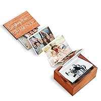 Personalized Everything I am - You help me to be Wooden Photo Album Box, Pull-Out Memory Collection for Mother, Father's Day, Valentines - Unique Gift for Her