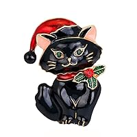 1Pc Christmas lapel pin animal brooch christmas gift for women girl diamond brooch christmas party favor christmas breastpin rhinestone brooch pin cat breastpin vintage accessories