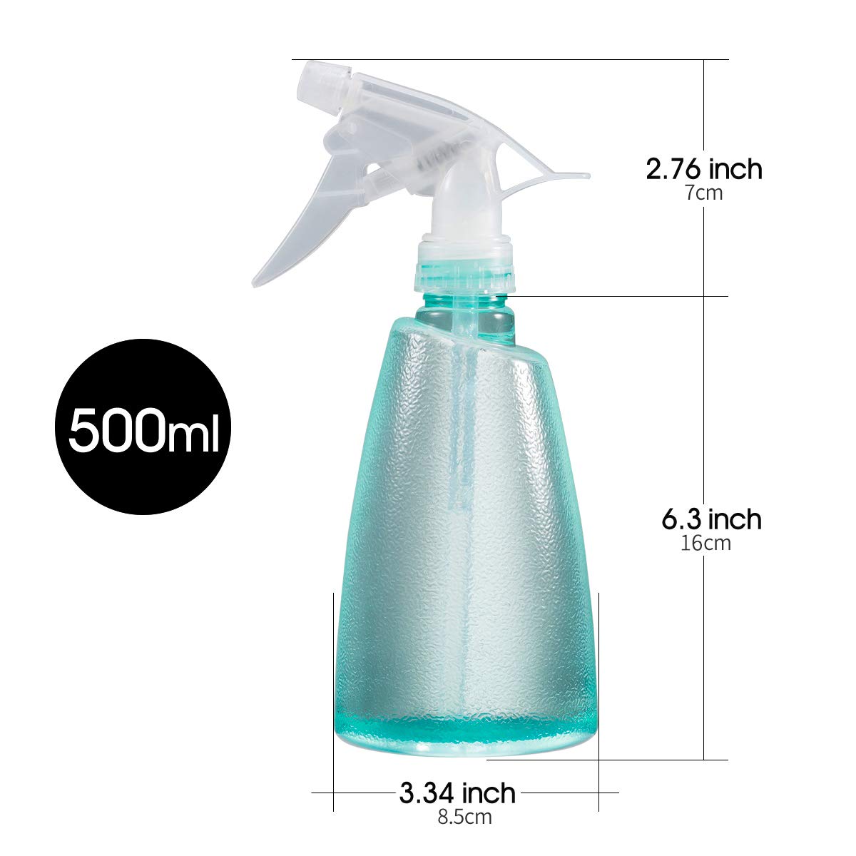 REPUGO Empty Plastic Spray Bottles(3 pack)–17oz Spray Bottle, Squirt Bottle, Plastic Spray Bottles for Cleaning Solutions, Hair, Essential Oil, Plants, Refillable Sprayer with Mist and Stream Mode