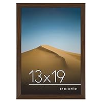 Americanflat 13x19 Picture Frame in Walnut - Engineered Wood Photo Frame with Shatter-Resistant Glass and Hanging Hardware for Horizontal or Vertical Wall Display
