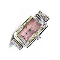 Linpeng Watch Face For crafts, Beading Jewelry Making / 20 x 25mm / Rectangle Frame / Silver / Geneva Style / Japan Movement / Battery Included / 1pc