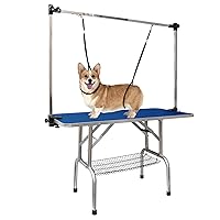 LOVMOR 36 Inch Dog Grooming Table,Adjustable Home Pet Grooming Tables with Arm/Noose/Mesh Tray