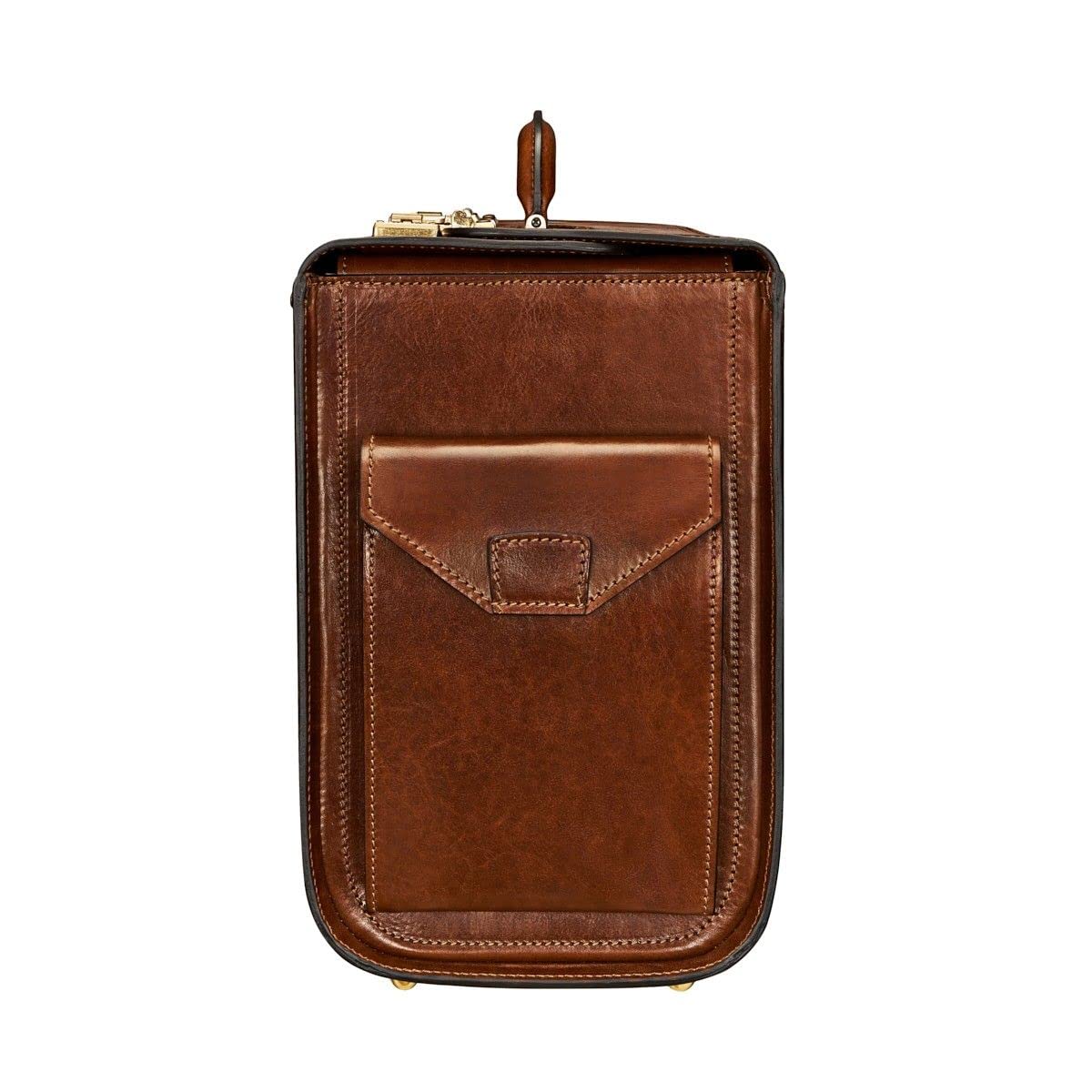 Maxwell Scott - Personalized Mens Luxury Leather Pilot Briefcase/Catalog Case with Combination Lock - The Varese - Chestnut Tan