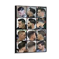 GEBSKI Modern Barber Shop Salon Hair Cut for Men Chart Poster (1) Canvas Painting Posters And Prints Wall Art Pictures for Living Room Bedroom Decor 20x30inch(50x75cm) Frame-style