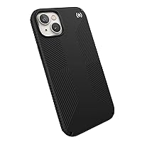 Speck iPhone 15 Plus Case - Built for MagSafe, Drop Protection Grip - for iPhone 15 Plus & iPhone 14 Plus - Soft Touch 6.7 Inch Phone Case - Presidio2 Grip Black/Black/White