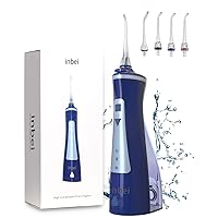 Water Flosser Professional Cordless Dental Oral Irrigator - 300ML Portable and Rechargeable IPX7 Waterproof 4 Modes Water Flosser with Cleanable Water Tank for Home and Travel, Braces & Bridges Care…