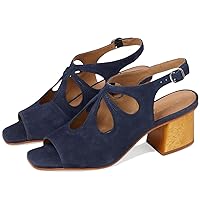 Women Chunky Block Heel Sandals Peep Toe Low Heels Sandal Booties Cutout Backless Heeled Bootie Shoes Square Open Toe Suede Slingback Pumps Buckle Ankle Strap Summer Dressy Beach 4-13 M US