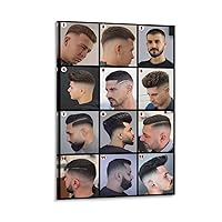 GEBSKI Modern Barber Shop Salon Hair Cut for Men Chart Poster (5) Canvas Painting Posters And Prints Wall Art Pictures for Living Room Bedroom Decor 12x18inch(30x45cm) Frame-style