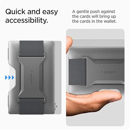 Spigen Wallet S Compatible with Airtag Wallet Card Holder Case Cover RFID Blocking Wallet Slim Minimalist Credit Card Holder for Men and Women - Gunmetal