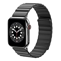Compatible with Apple Watch Band 38mm 40mm 41mm 42mm 44mm 45mm, Compatible for iWatch Series 7/6/5/4/3/2/1/SE, Magnetic Bands Compatible for Apple Watch Bands for Women Men, Black