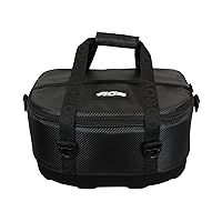 AO Coolers Stow-N-Go Cooler, Leakproof with High-Density Insulation, Holds Ice for 24 Hours, HD Foam Bottom Carbon Black, 18 Pack