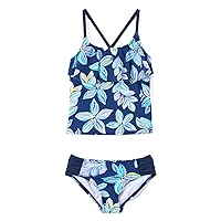 Girls Charlotte Flounce Tankini Beach Sport 2-Piece Swimsuit