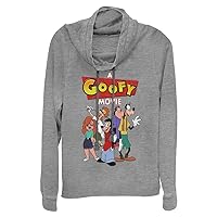 Disney Goofy Movie Logo Group Women's Cowl Neck Long Sleeve Knit Top