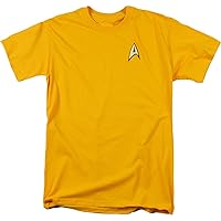 Trevco Men's Star Trek Short Sleeve T-Shirt, Command Gold, Medium