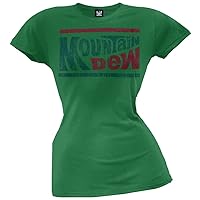 Mountain Dew - Womens Distressed Logo Juniors T-shirt X-Large Green