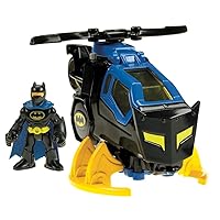Fisher-Price Imaginext DC Super Friends Batman Toy Batcopter Helicopter with Spinning Propellers & Figure for Preschool Kids Ages 3+ Years