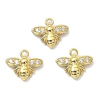 LiQunSweet 20 Pcs Honeybee Charm Cubic Zirconia Honey Bee Charms for Jewelry Making DIY Craft Earring Necklace Bracelet