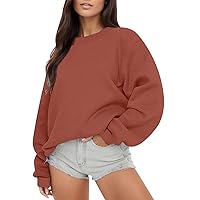 Women Crew Neck Long Sleeve Shirt Casual Trendy Pleated Button Tunic Tops Elastic Tee Blouses and Tops