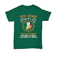 Irish Woman T-Shirt Gift Idea for St Patrick Day, Proud Hoodie Gift for Him and Her