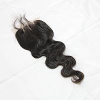 Hair 4x4inch Bleached Knots Three Part Body Wave 18inch Human Virgin Hair Swiss Lace Top Closure