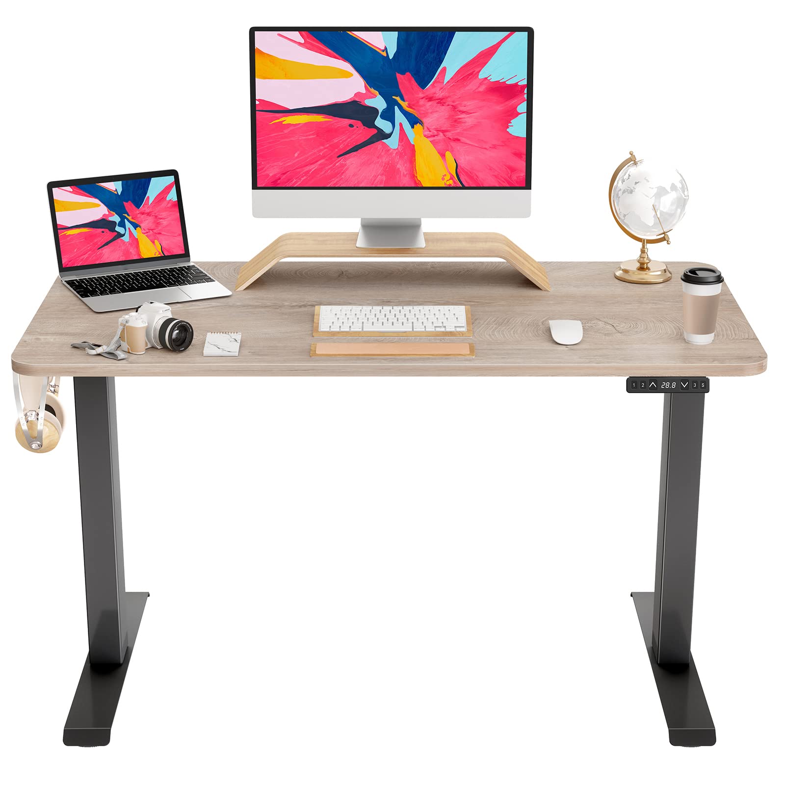 FAMISKY Standing Desk Dual Motors, Adjustable Height Electric Stand up Desk, 48 x 24 Inches Sit Stand Home Office Desk, Ergonomic Workstation Black...
