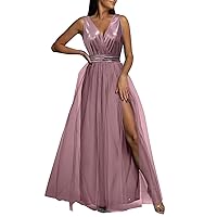 Sexy Sweetheart Tulle Prom Dress for Women Elegant Solid Color Formal Evening Gown with Slit