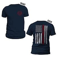 Thin Red Line Flag Bravery Courage Honor Fire Rescue Firefighter Men's T-Shirt
