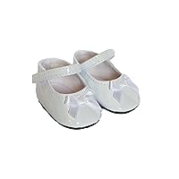 White Bow Mary Janes Fits 18 Inch Girl Dolls and Kennedy and Friends Dolls- 18 Inch Doll Shoes