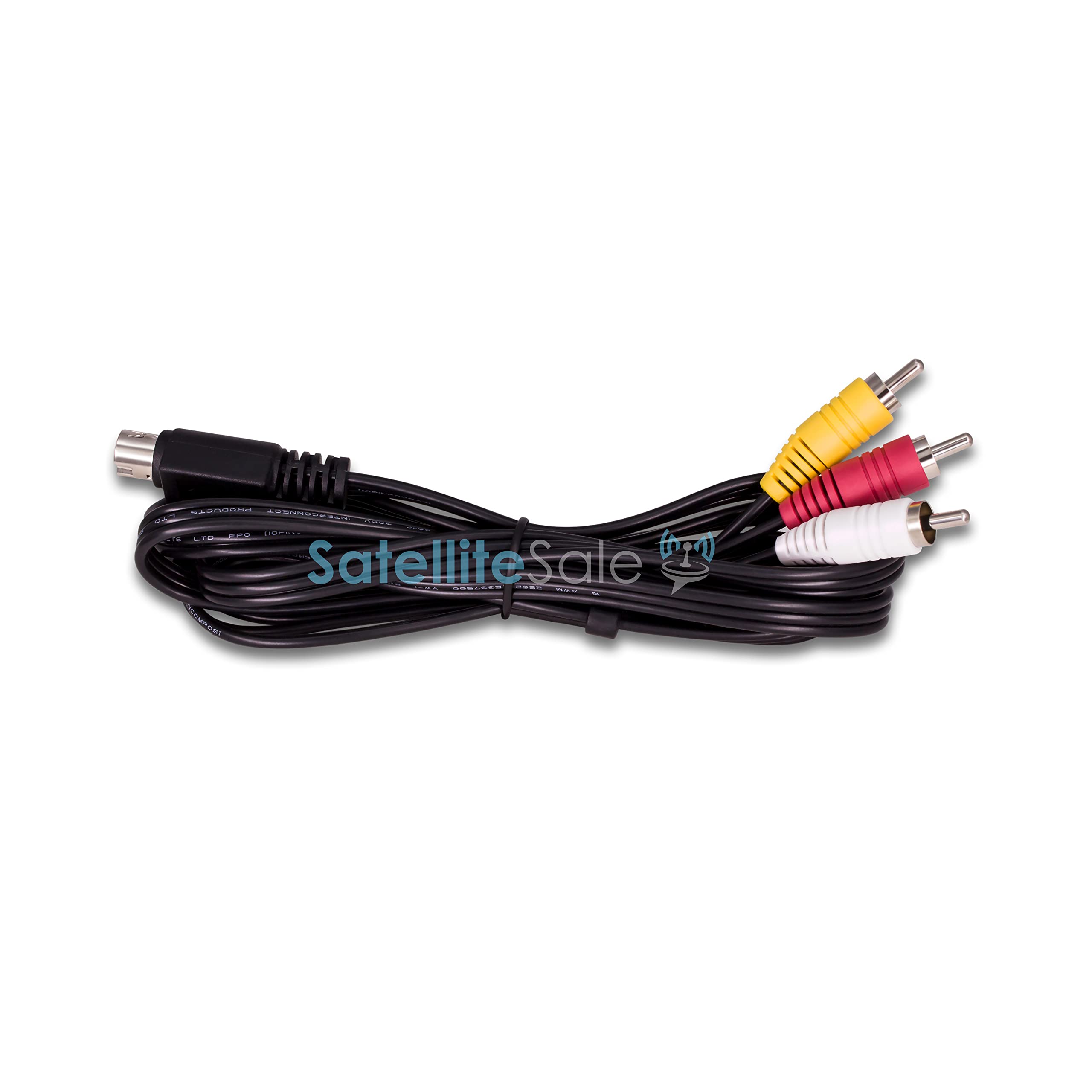 SatelliteSale Audio Video 10 Pin RCA Composite DirecTV Replacement Cable Universal Wire PVC Black Cord 6 feet