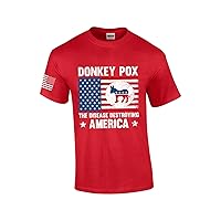 Mens Donkey Pox The Real Problem in America Funny Short Sleeve T-Shirt Graphic Tee